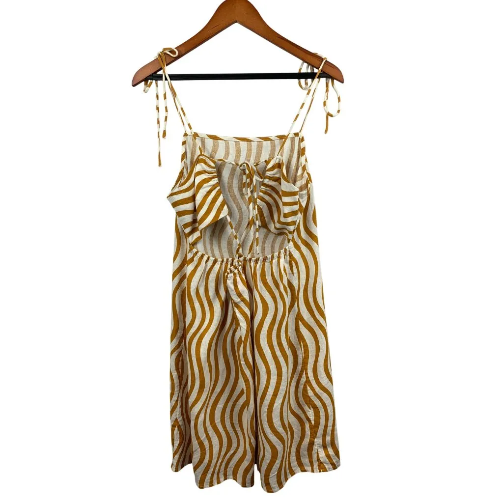 Womens Striped Sleeveless Midi Dress With Tie - Image 5