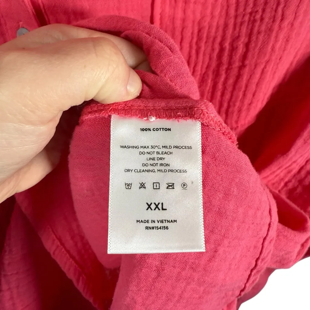 NWOT Mote Women’s Gauzy Cotton Tunic Henley in Pink Size XXL - Image 5