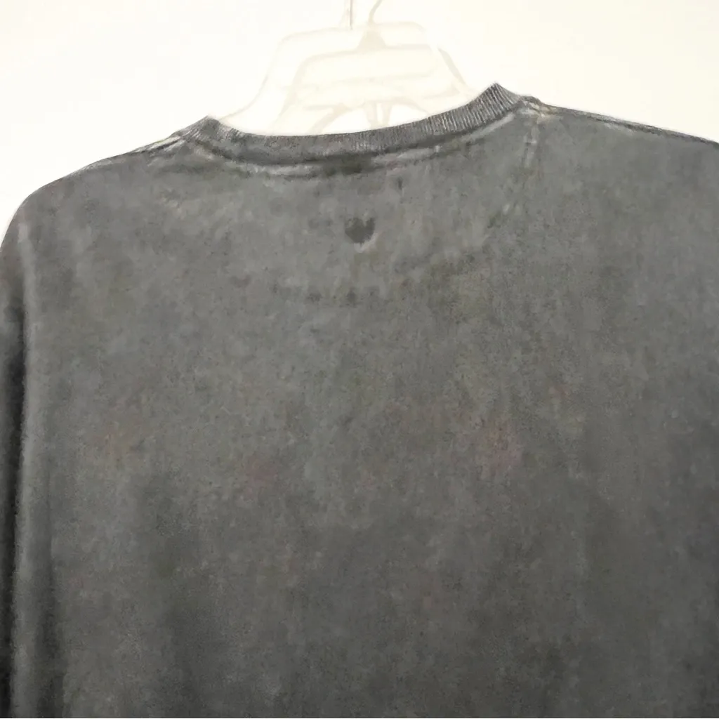 Anine Bing Ramona Paris Crewneck Sweatshirt Washed Black Size Large L - Image 8