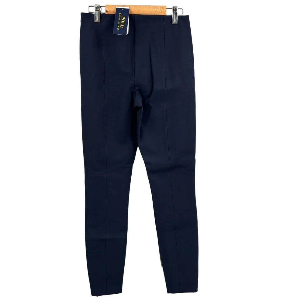Polo Ralph Lauren Womens Navy Skinny Pants Stretch Viscose Blend Sz 2 New Blue - Image 3