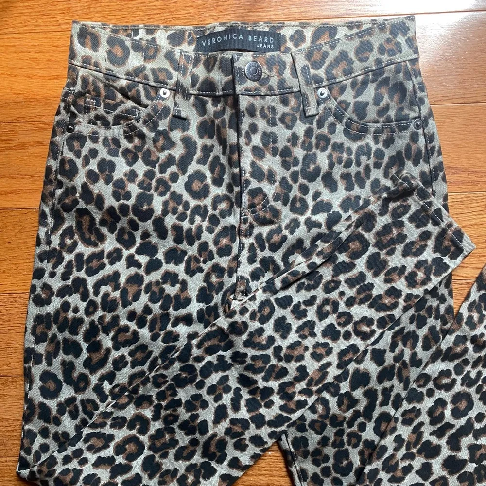 New Veronica Beard Brooke Skinny Leopard Print Jeans Size 24 - Image 2