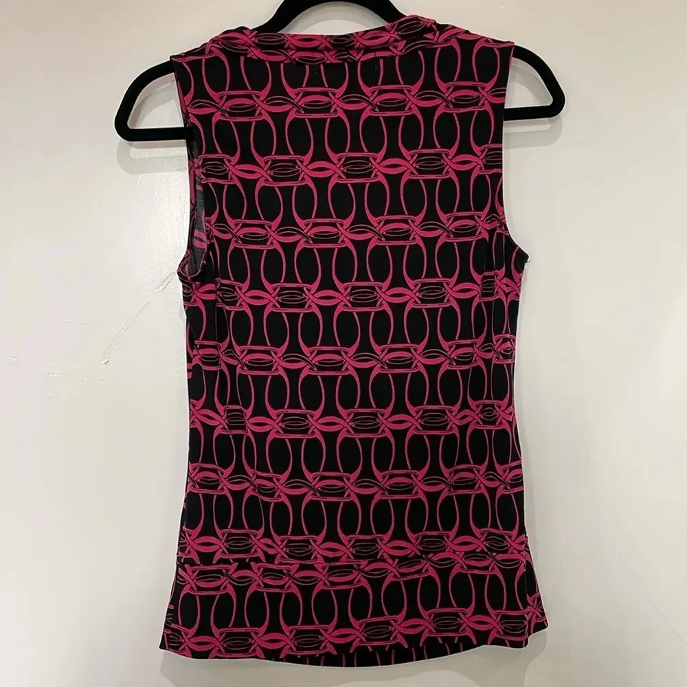 Michael Kors Black and Pink Cowl Neck Top Size Medium - Image 3