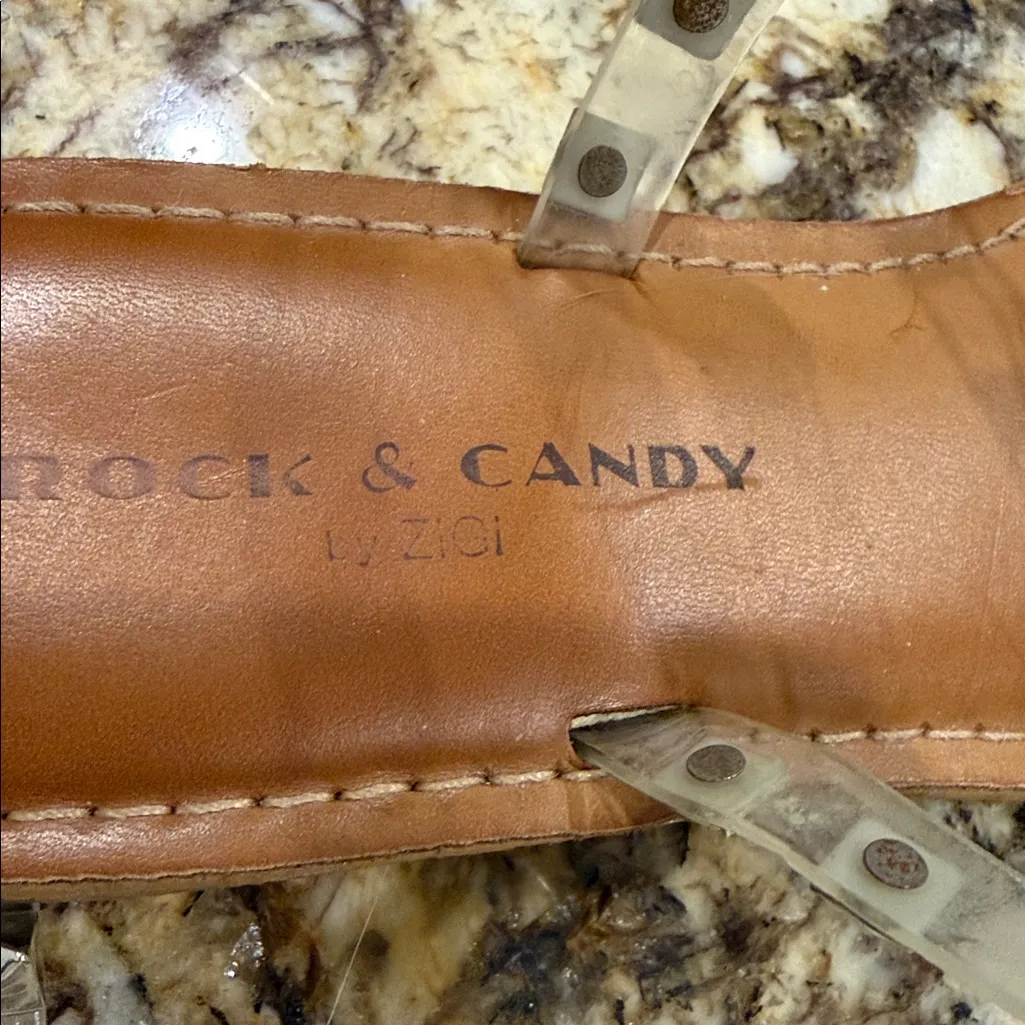 Milani Clear Silver Studded Strap Sandals Brown Size 7.5 - Image 8