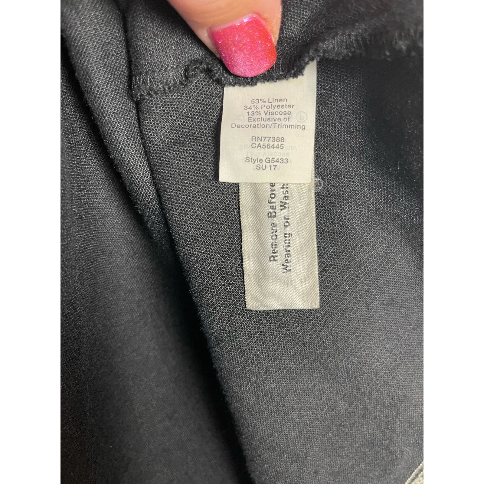 Madewell Black Linen‎ Blend Embrodiered Tiered Dress Size XXS - Image 7