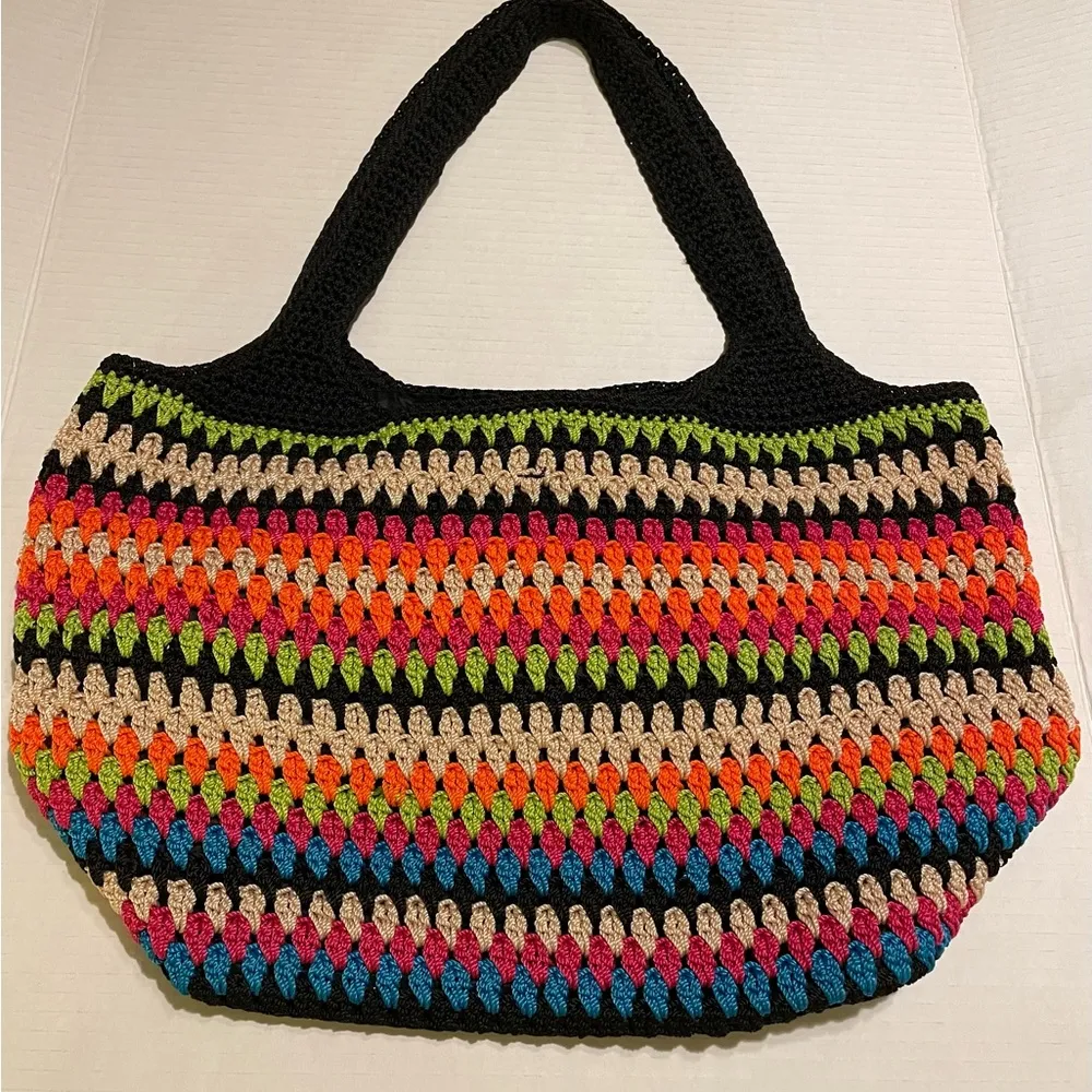 Sak Multicolor Crochet Shoulder Handbag Snap Closure - Image 2
