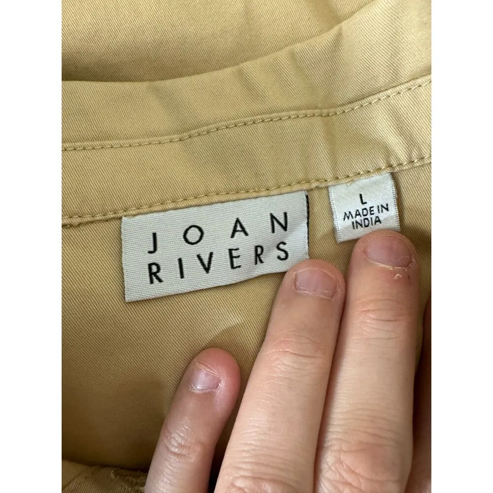 Joan Rivers Signature Twill Button-Front Jacket Latte Large NWOT - Image 10