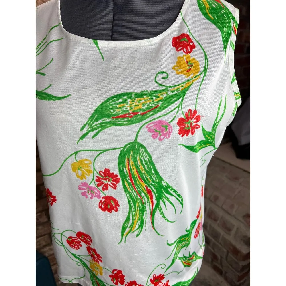 tank top floral green red yellow Size XL - Image 5