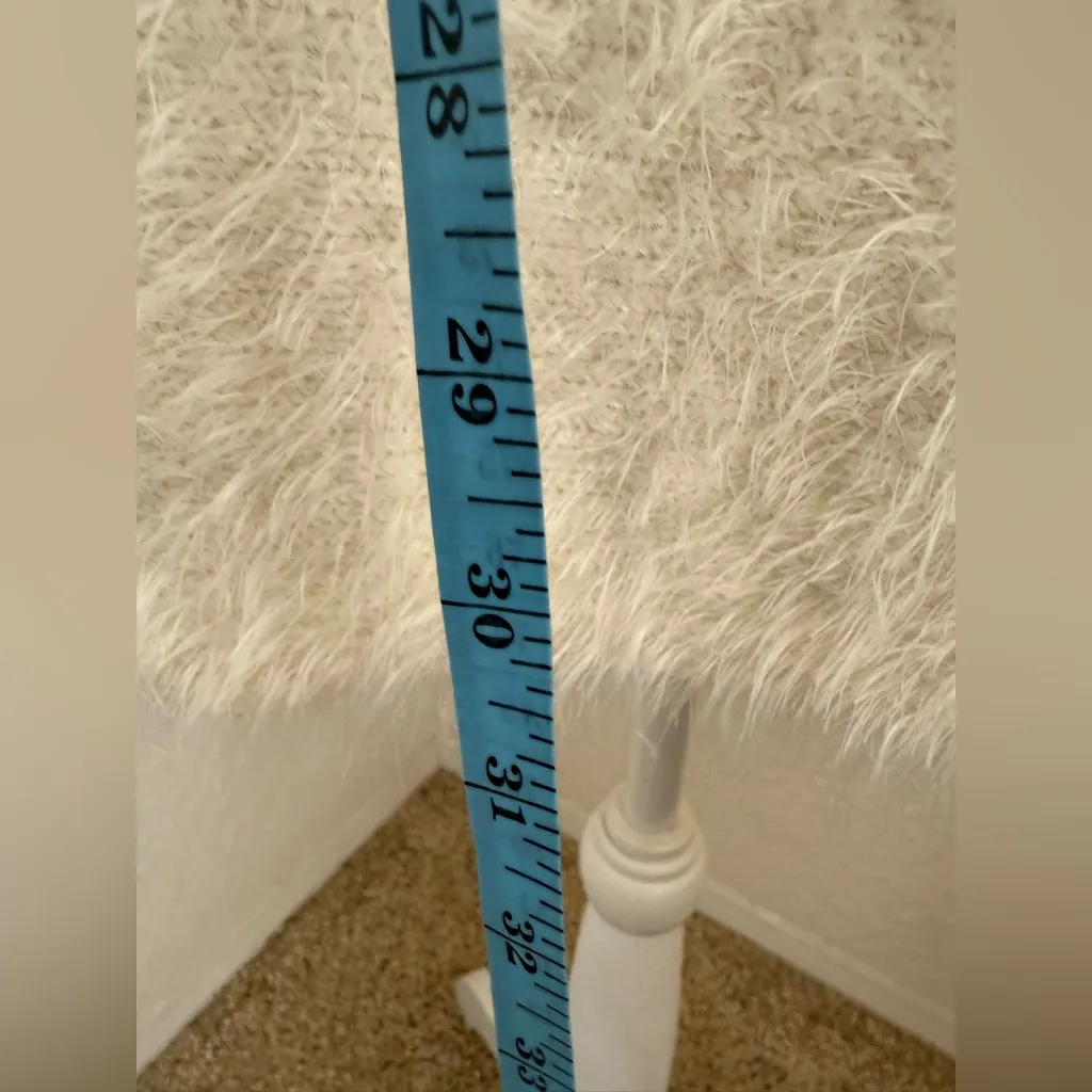 Escoi eyelash knit open front cardigan vest with crochet back White Size M - Image 4