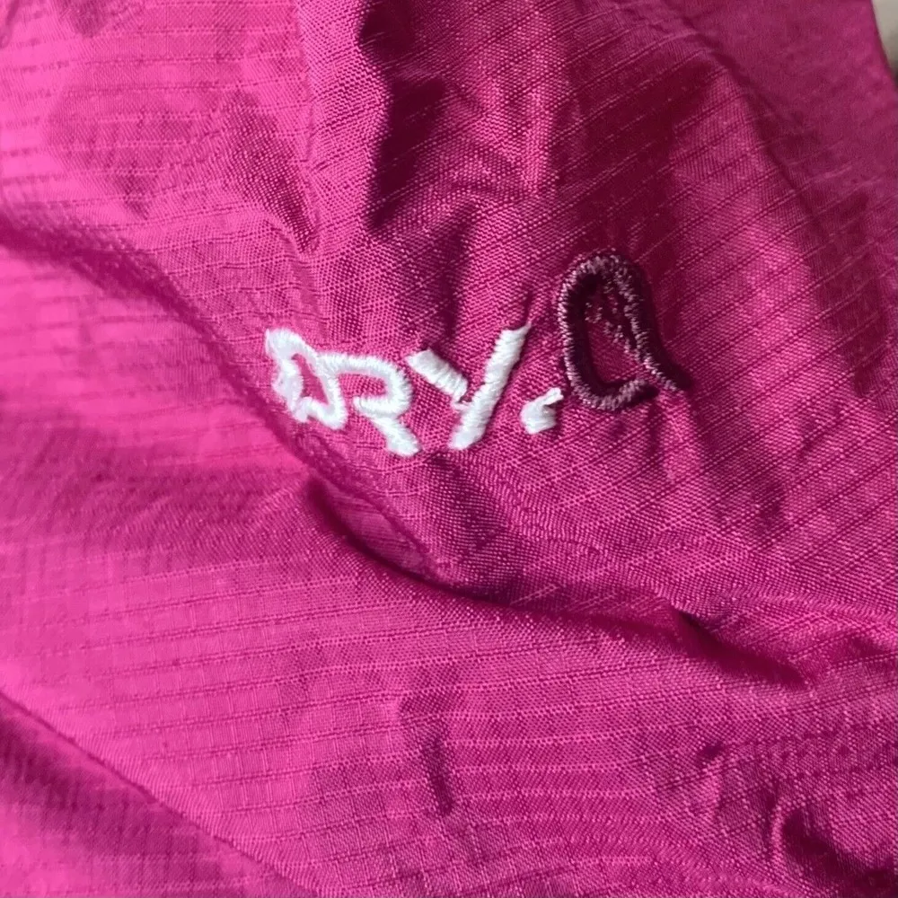 Women Small Pink Nylon Jacket Slick Coat Full Zip Hood Dry Q - Image 4