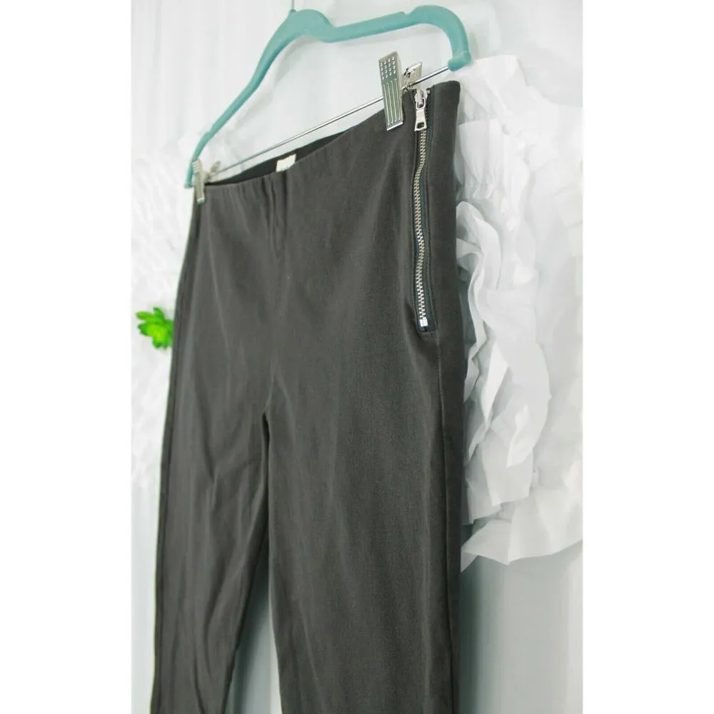 GAP Women's Side Zip Mid Rise Leggings Size 8 Tall Dark Gray Skinny Stretch - Image 3