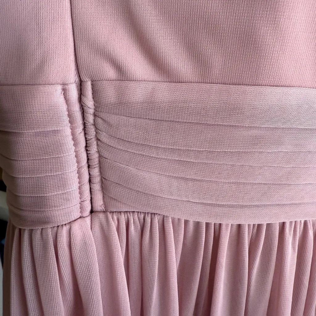 Eva Blush Pink Chiffon Halter Maxi Dress XL Floor Length Bridesmaid Evening Gown - Image 10