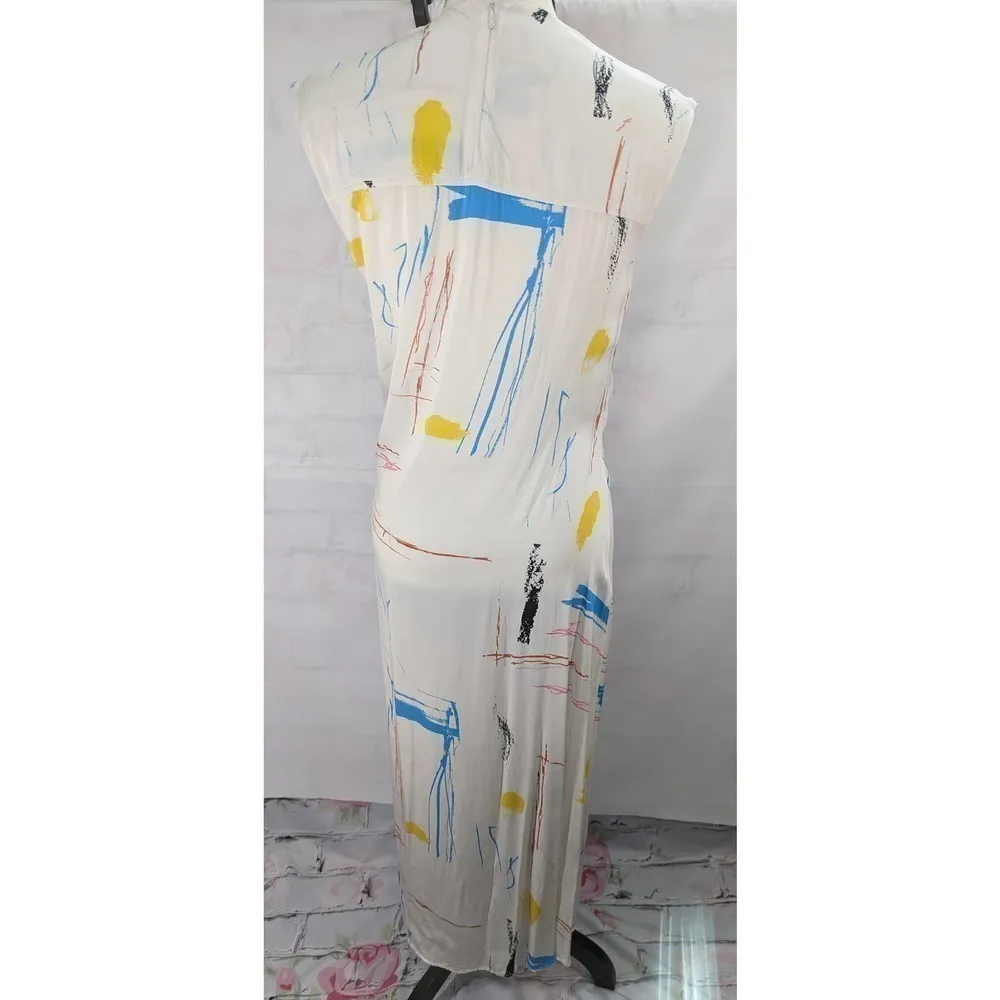 Cedric‎ Charlier Abstract Fantasy Print Hourglass Dress (12 US) MSRP $1495 White - Image 8