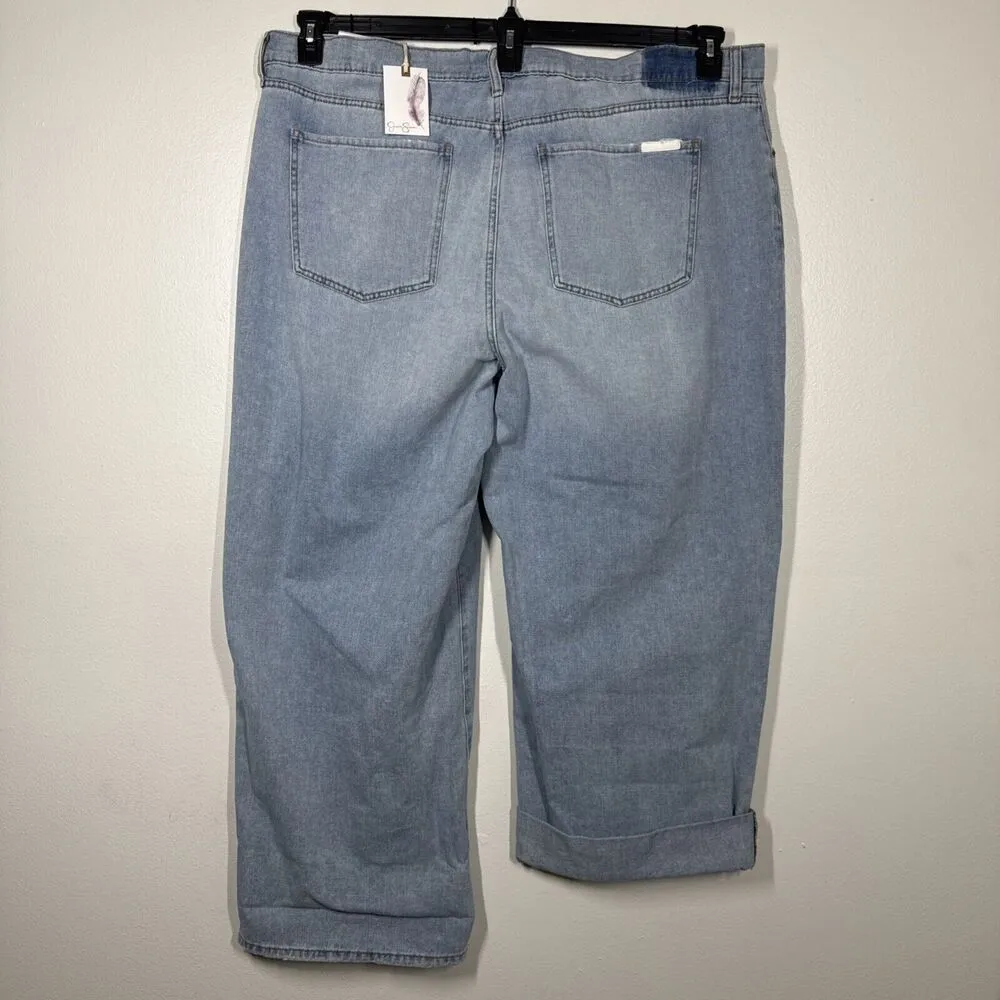 Jessica Simpson Boyfriend Jean Wide Leg Distressed Size 22W NWT Dearest Blue NWT - Image 6