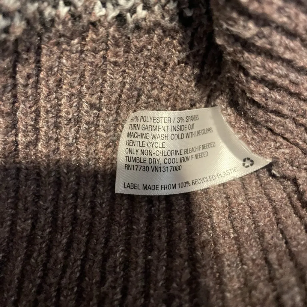 A New Day Sweater Womens Medium Cheetah Purple Vneck Leopard Relaxed Long Sleeve - Image 4