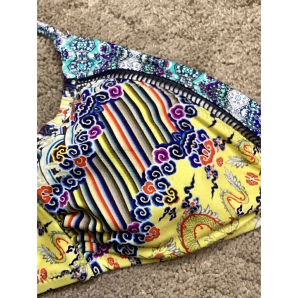 New. Nanette Lapore gold and blue dragon bikini. Small. - Image 9