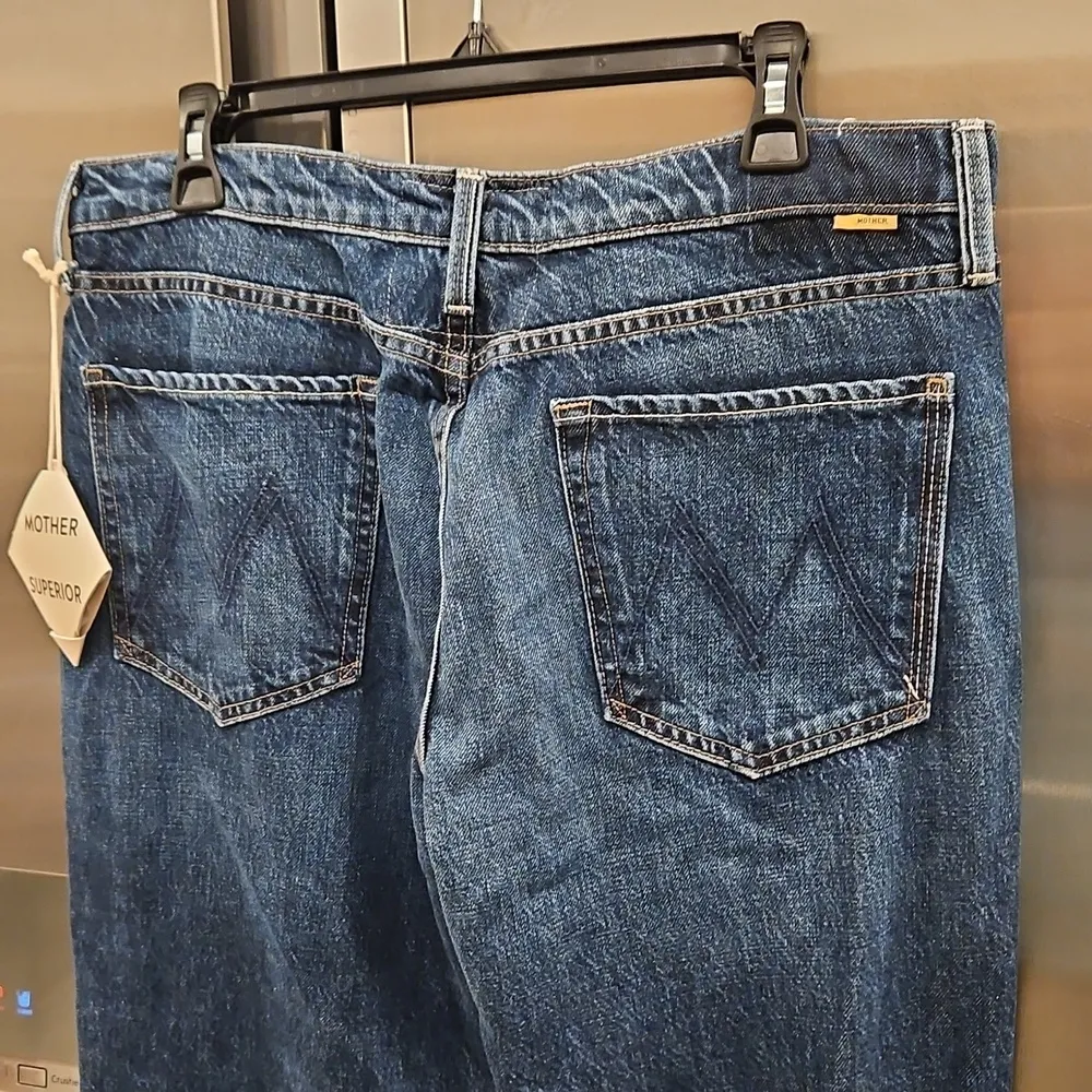 💕MOTHER SUPERIOR💕 The Bookie Heel Jeans ~ Did You Bring Me Anything? 33 NWT Blue - Image 13