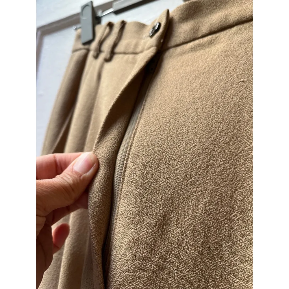 Vintage 80s Express beige pleated front trouser dress pants Size 3/4 w/flaws - Image 7