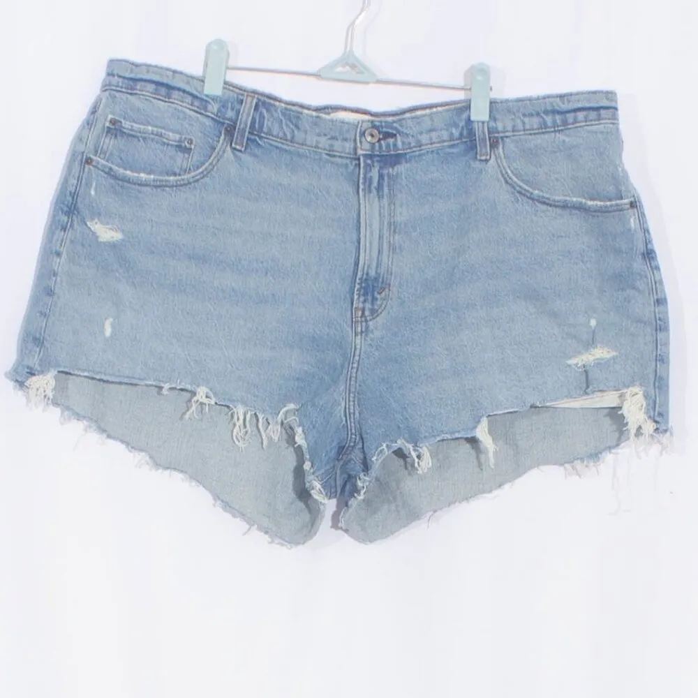 ABERCROMBIE & FITCH The Mom High Rise Curve Love Jean Shorts Size 35 - Image 3