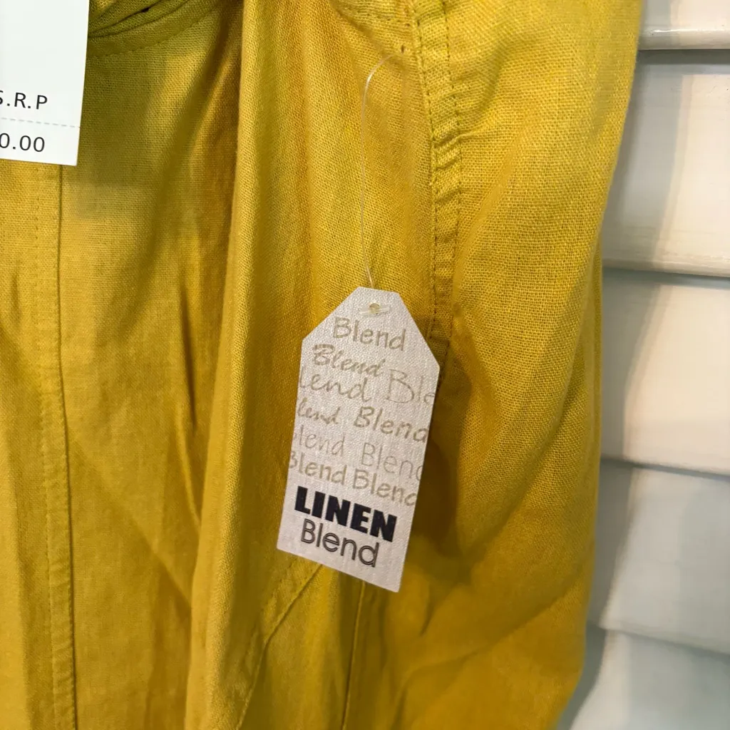 For Cynthia Chartreuse Cowl Neck High Low Linen Blend Dress Size XS - Image 8