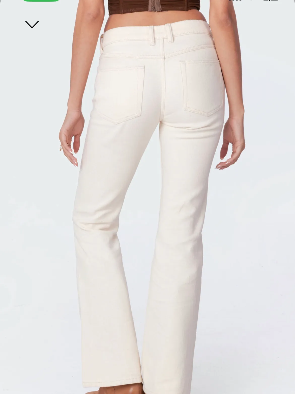 - Cream Low-Rise Jeans - Image 2