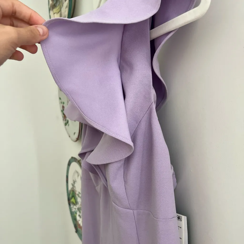 Aiden Maddox crepe flounce mini dress lilac - Image 4