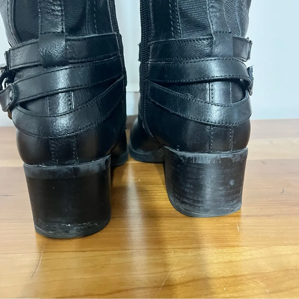 Marc Fisher Knee High Riding Boots Womens 9 M Pebbled Black Leather‎ Equestrian - Image 8