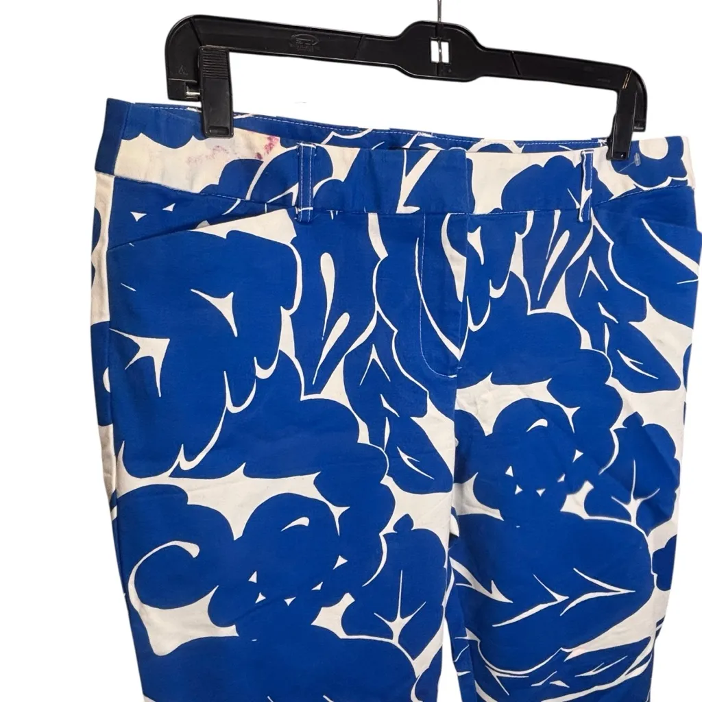 Liz Claiborne Emma Classic career Blue Patterned Capri Dress Pants Size 10 - Image 9