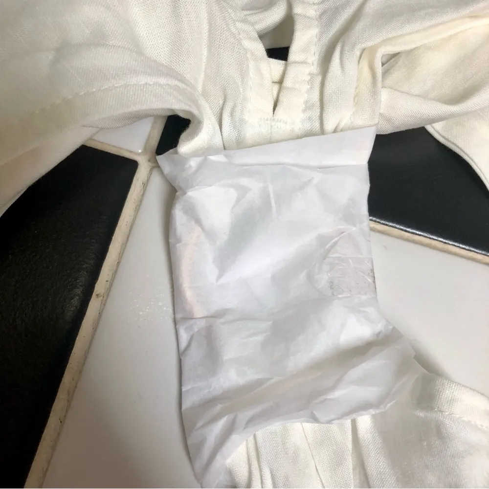 NWT WeWoreWhat Halter Shell Chain Midi Dress Linen White CutOut Beach Pool sz M - Image 7