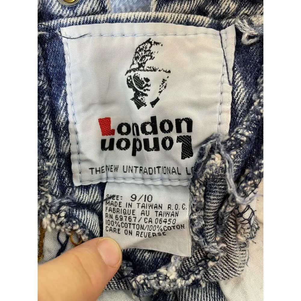 VTG 90s Acid Wash Lace Up Ankle Jeans Size 9/10 High Rise Tapered Leg Grunge Blue - Image 8