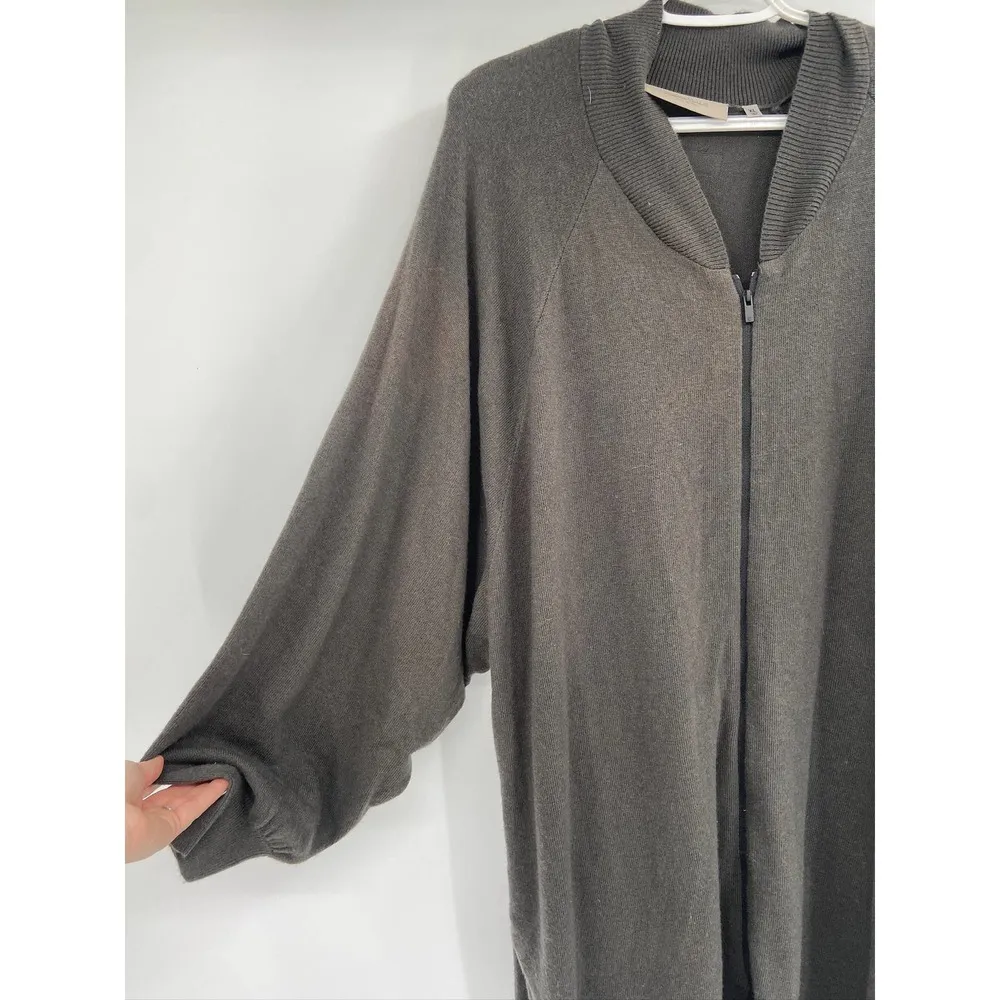 Essentials Fear of God Charcoal Wool Blend Zip Up Cardigan Jacket Size XL - Image 8