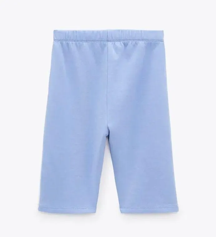 NWT Zara Piped Bike Shorts Blue - Image 4