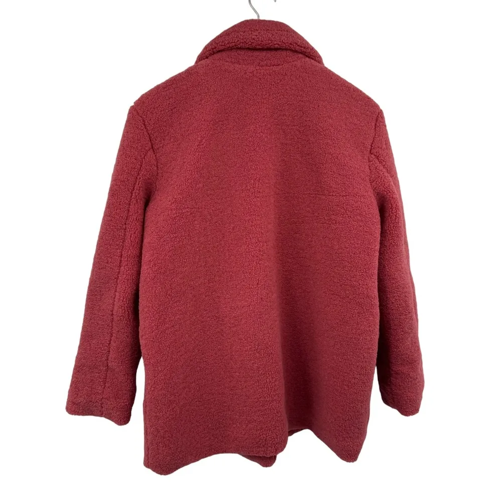 BP  Pink Teddy Fleece Pea Coat Size Medium - Image 3