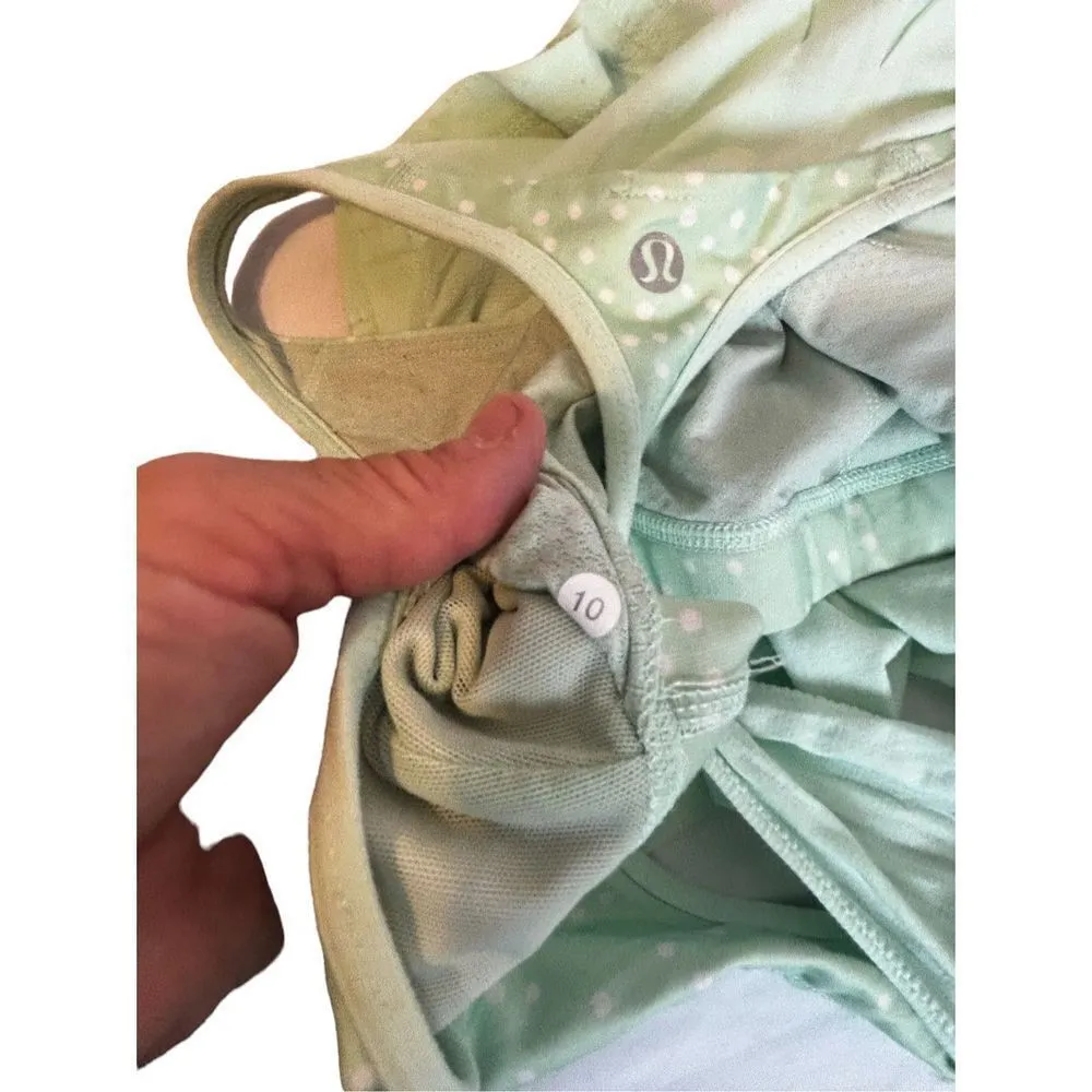 Lululemon practice freely mint green polka dot tank duo size 10 - Image 10