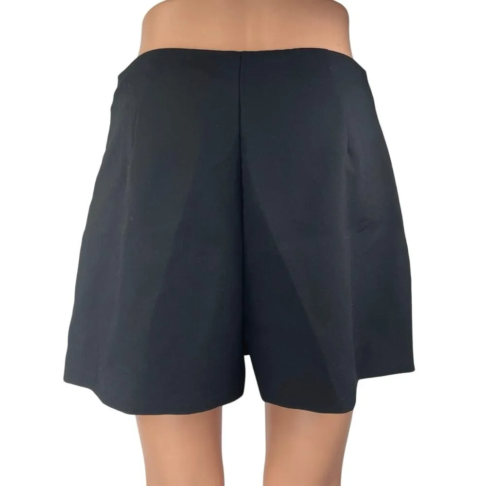 Zara Women's Black Side Zip Casual Mini A-Line Pencil Wrap Skirt Skort Size M - Image 3