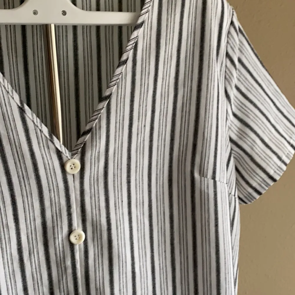 Linen feel striped dress/ swimsuit cover up - Image 2