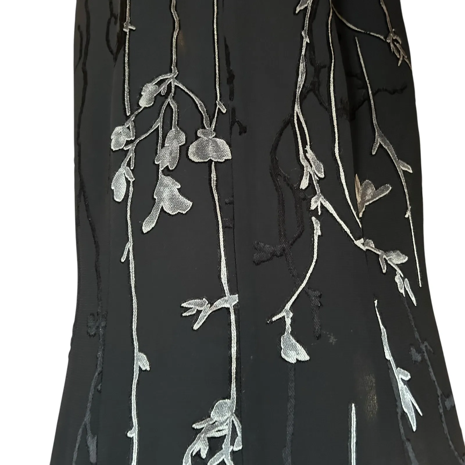 Casual Corner VTG Shift Dress Black Floral Sleeveless Maxi/Ankle SZ 12 Sheer - Image 10