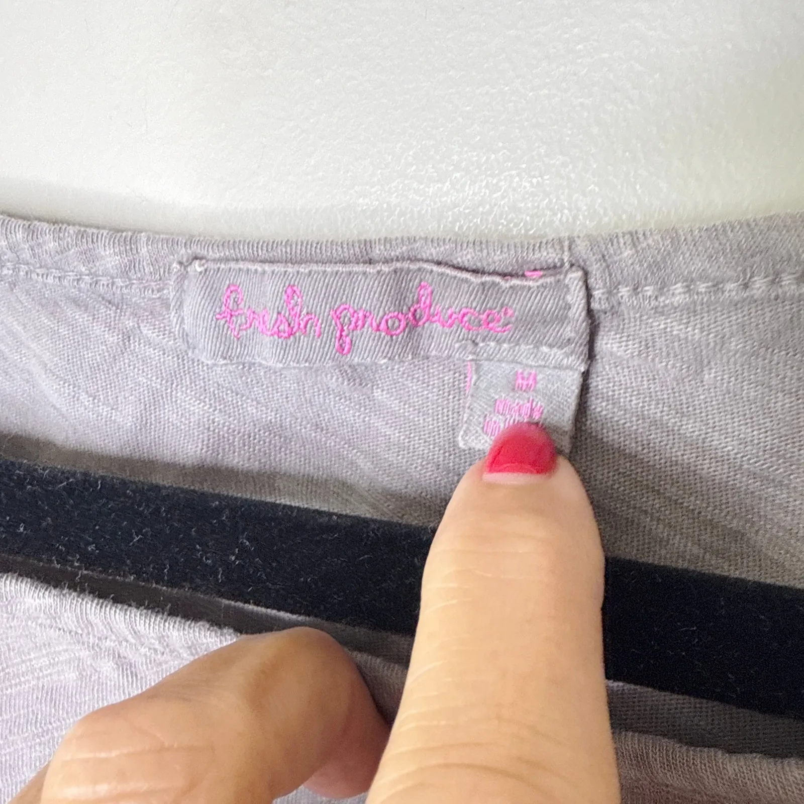 Fresh Produce Gray Slub Cotton Tie-Waist Blouson T-Shirt Dress‎ Size Medium Mini - Image 5