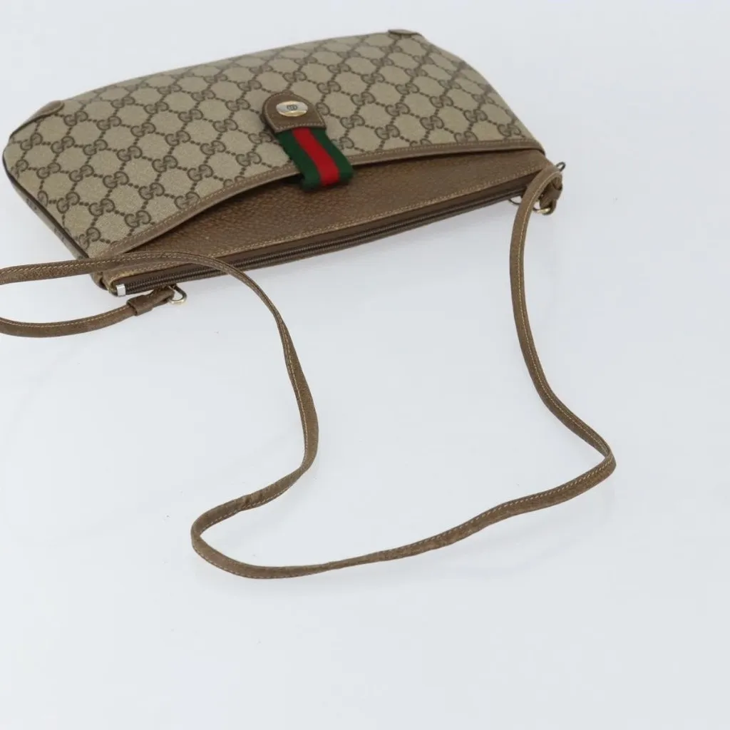 GUCCI GG Supreme Web Sherry Line Bag PVC Beige Gold Red 904 02 026 Authentic - Image 7