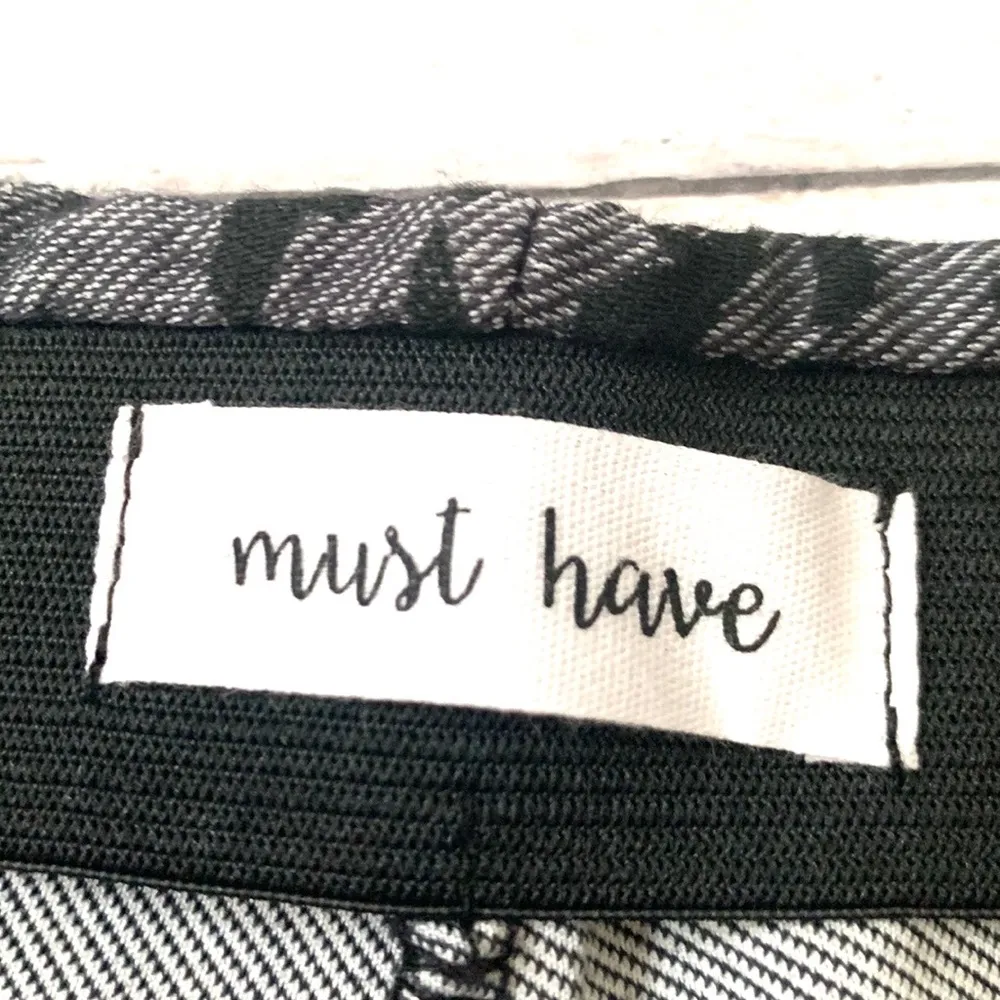 Women’s L/G Slacks Dress Pants Work Business Casual Black Gray Print Large - Image 4