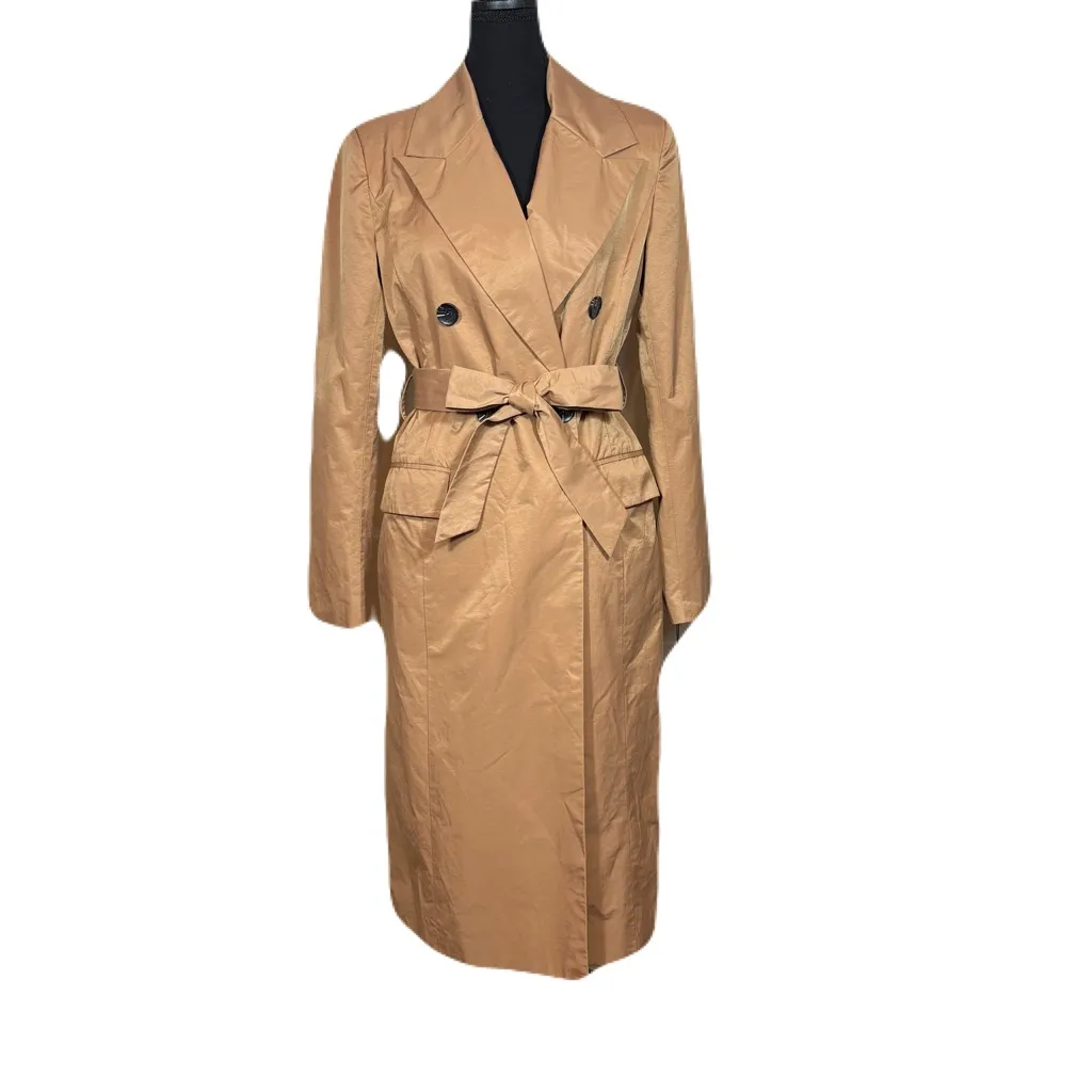 NWT Avec Les Filles Camel Double-Breasted Trench Coat With Belt Sz S (4-6) - Image 7