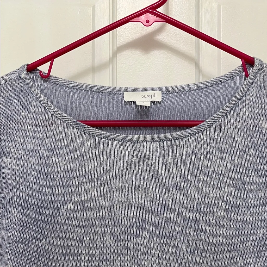 Pure Jill by J. Jill Light Blue Linen Cotton Modal Tunic Knit Top - Image 4