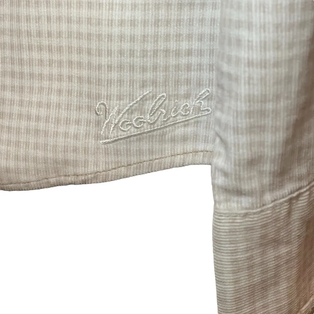 Woolrich Women's Small Corduroy Tan Check Button Long Sleeve Collared Shirt - Image 4