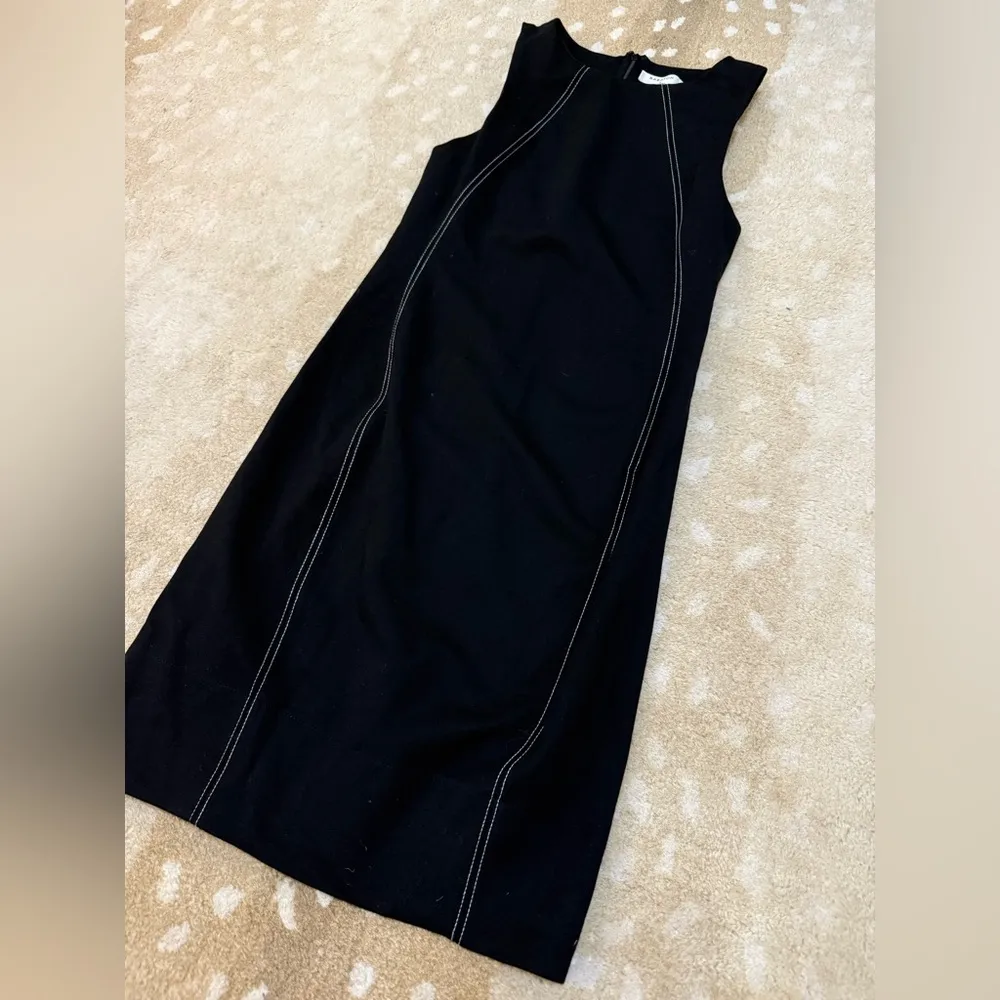 Aritzia Babaton black mini dress white stitching women’s size 2 - Image 3