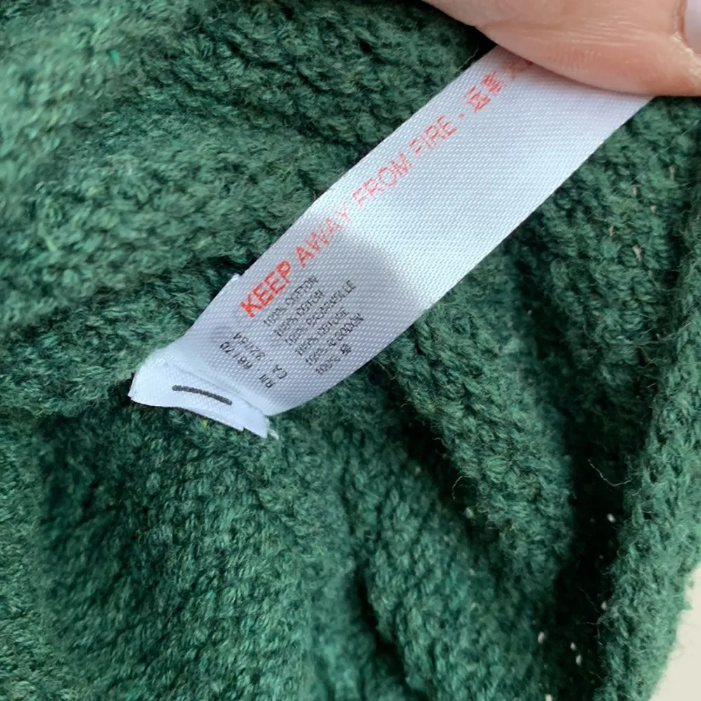 FREE PEOPLE BEACH HAILEE KNIT SWEATER GREEN LARGE - Image 3