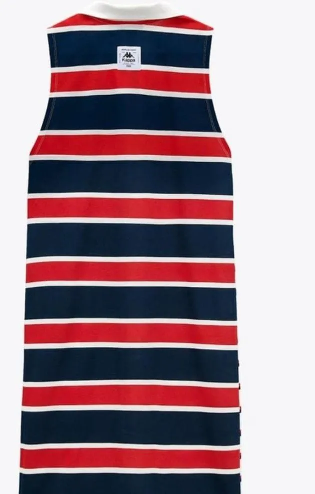 Zara Kappa Sleeveless Collared Striped Dress Size Small - Image 2