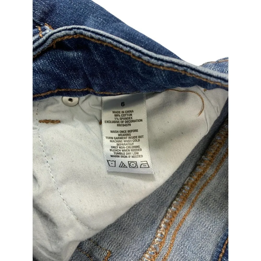 Aero Women's Super High Rise Midi Shorts Blue Size 6 - Image 4