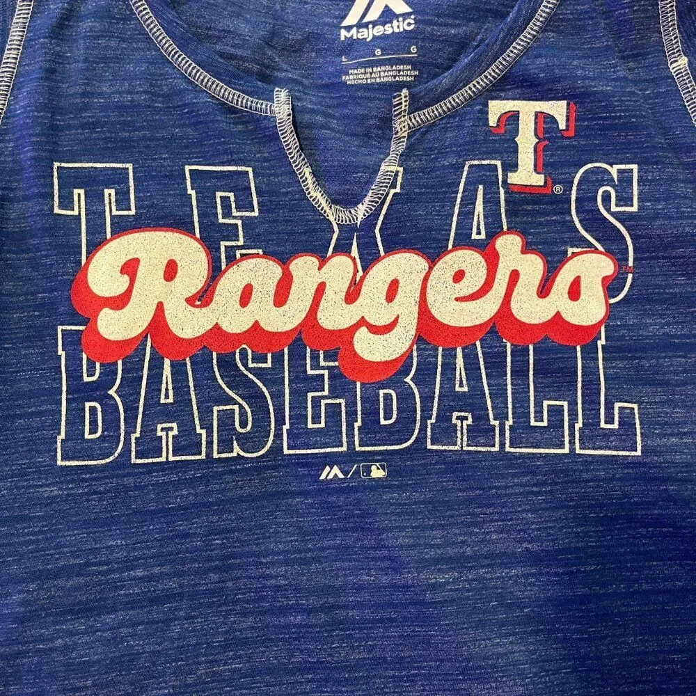 NEW Women's Texas Rangers Blue Tank Large NWT - Image 5