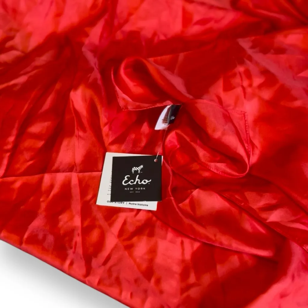 Echo oversized silk scarf new Pink - Image 6