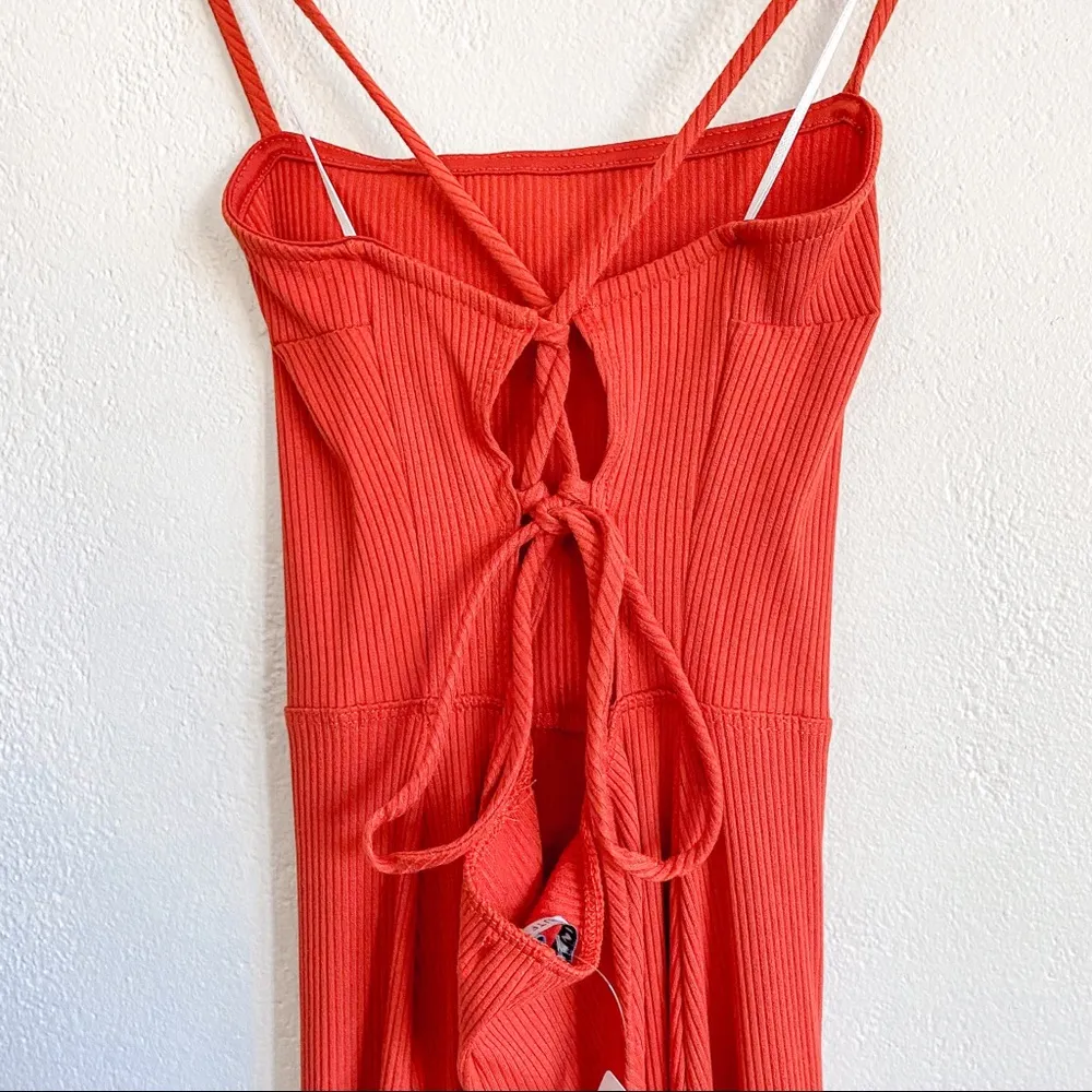 Urban Outfitters Palace Ribbed Strappy Back Mini Dress Red Size Small - Image 4