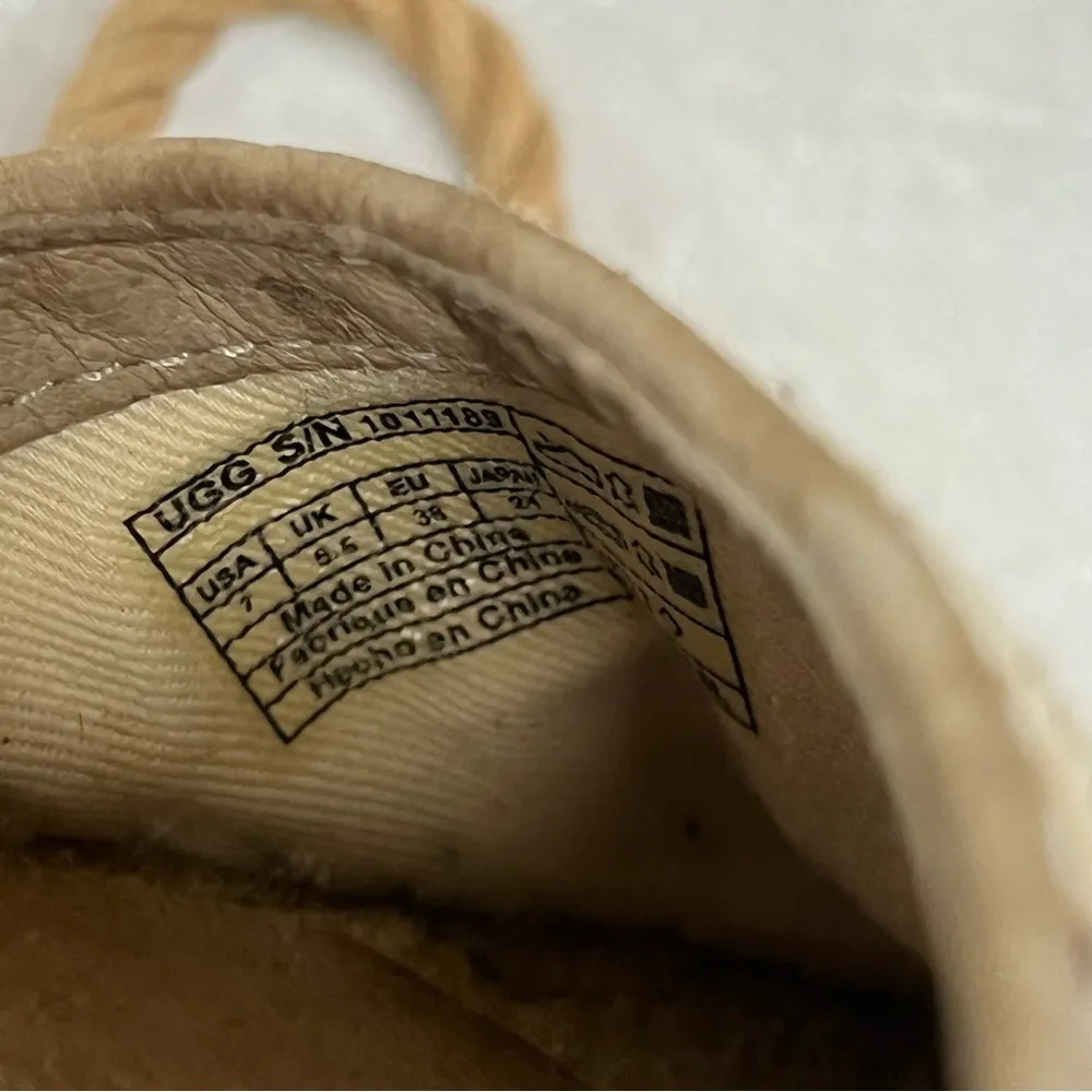 UGG Espadrille Size 7 Ankle Strap Neutral Color - Image 5